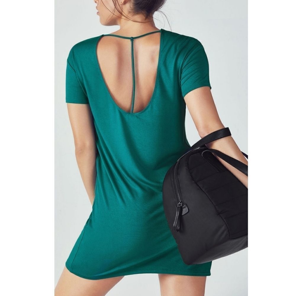 FABLETICS Finley Scoop Back Green Dress M